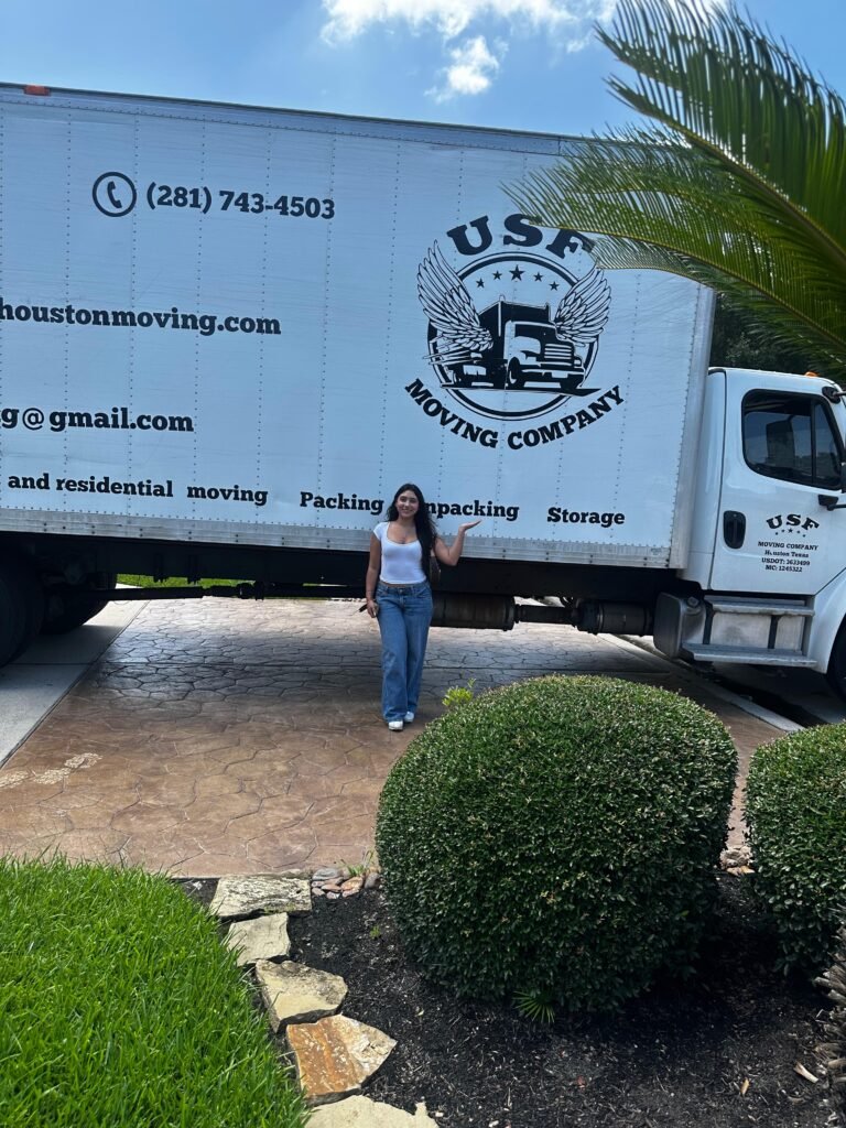 USF Moving Company crew performing a long-distance move for a valued customer in Houston, Texas