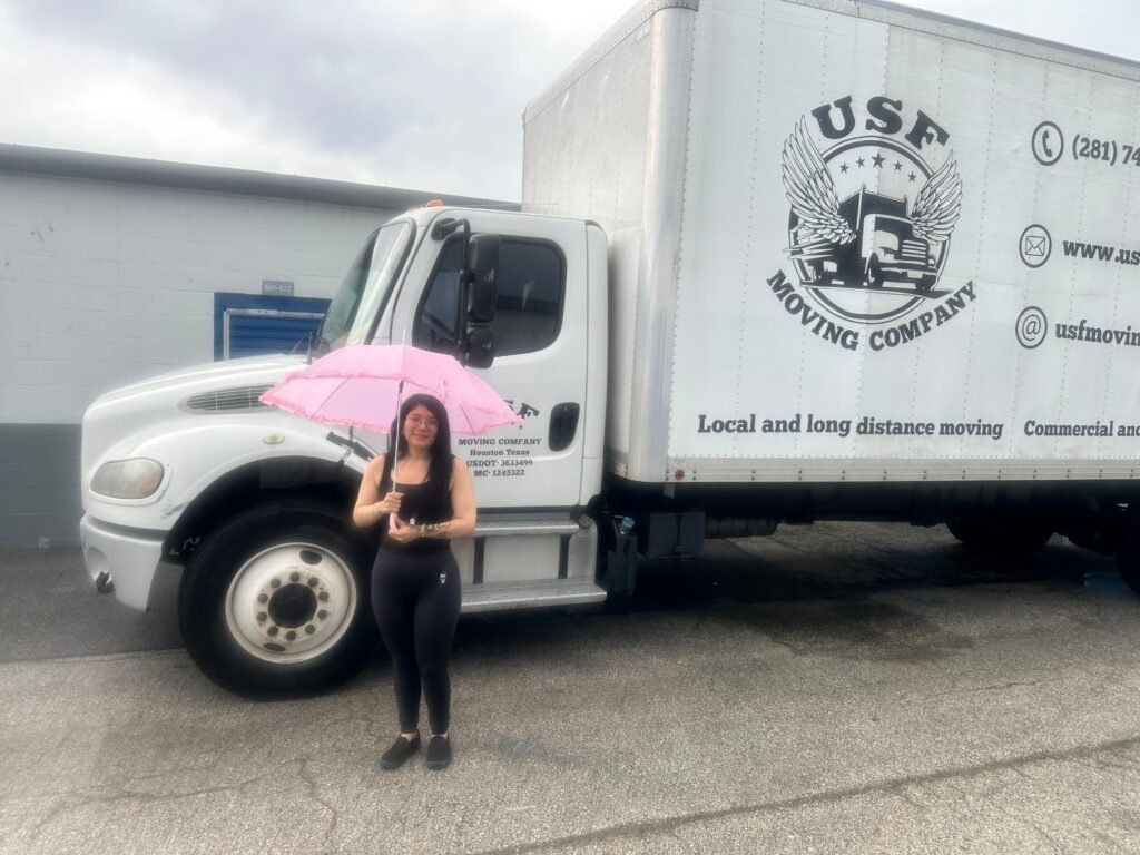 USF Moving Company crew member performing a long-distance move in Houston, Texas